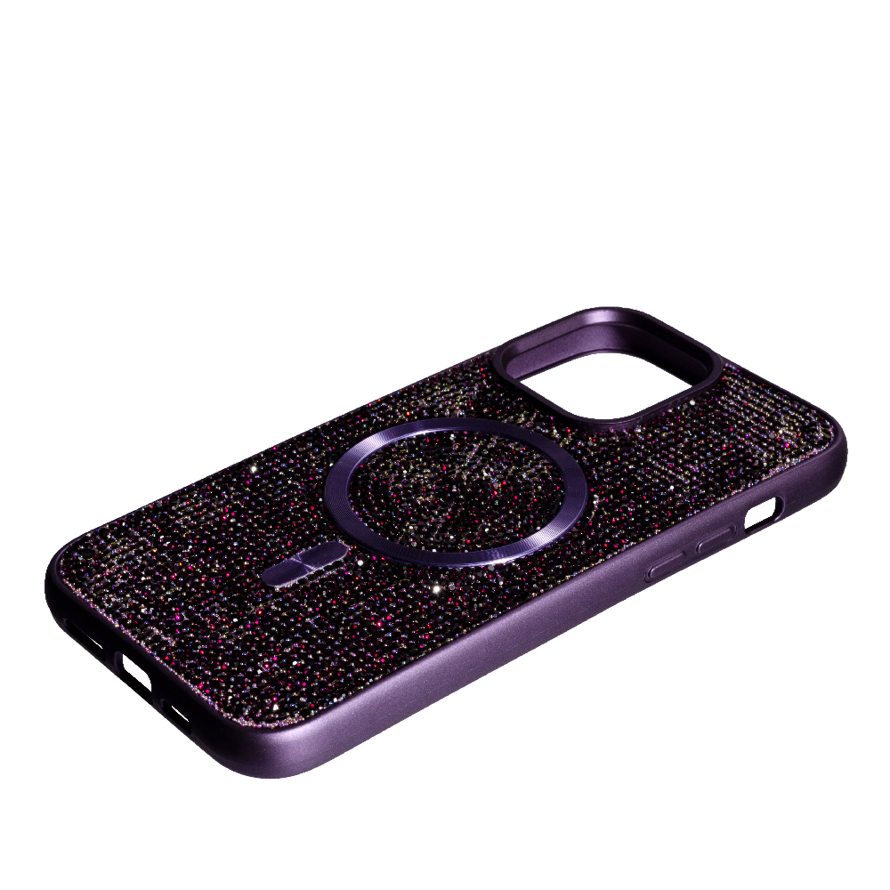 Накладка MagSafe full of diamonds для iPhone 16 Pro (Dark violet)-1